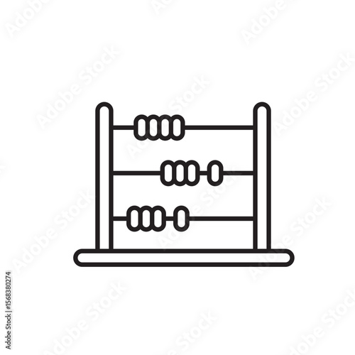 School abacus icon, Calculation Symbol Outline icon Transparent background