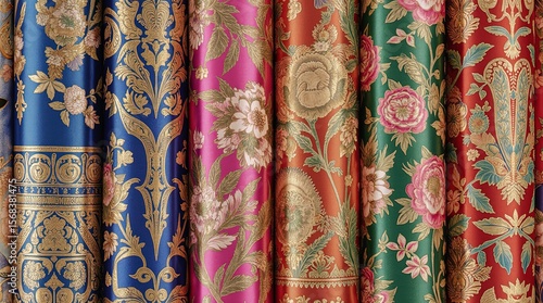 Exquisite folds adorn this traditional oriental fabric, showcasing intricate Indian patterns a rabbit also nestled in clothes ai generated