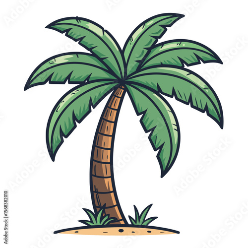 Palm Tree Icon – Flat Vector Illustration