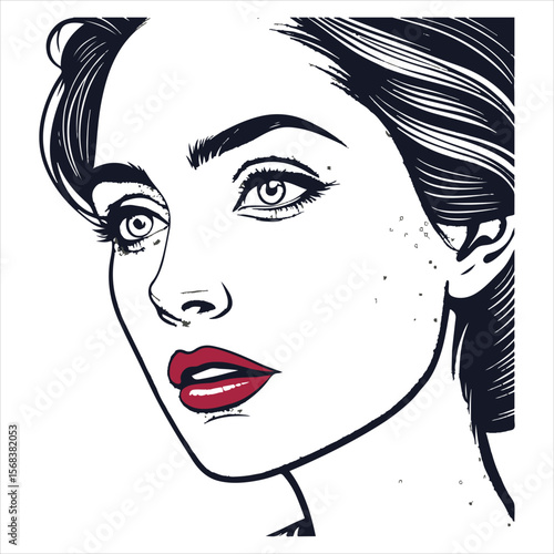 Beauty girl face silhouette.	