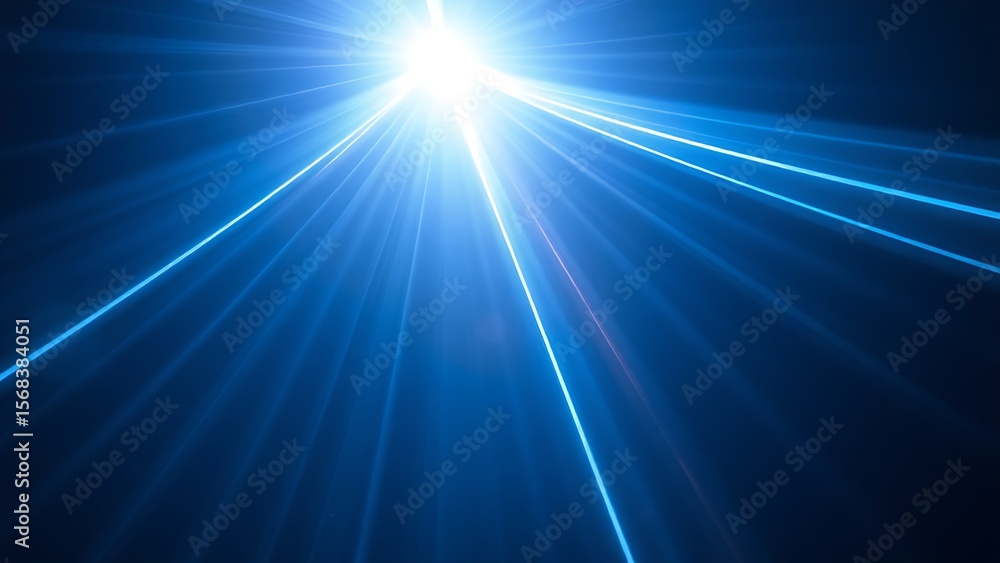 Fototapeta premium Ethereal neon light streaks radiating in dark space, forming abstract luminous patterns with gradient lighting.