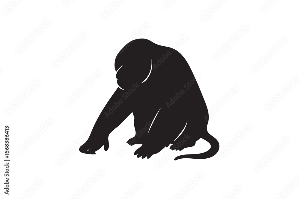 Obraz premium Orangutan silhouette.