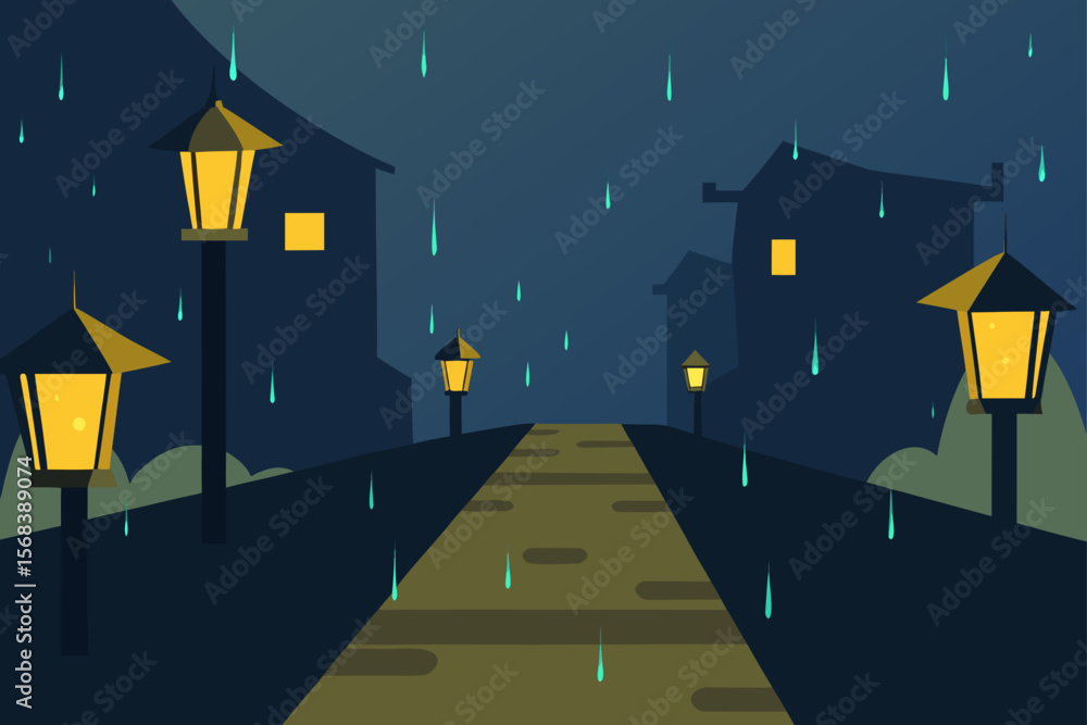 Fototapeta premium night city street