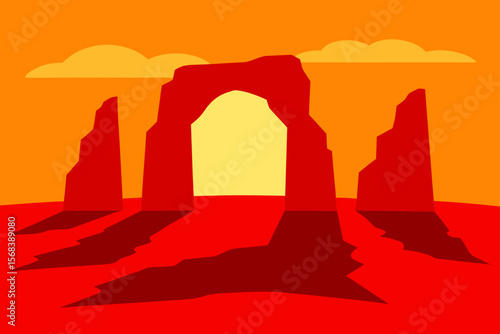 monument valley in the sunset