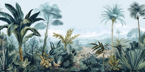 Serene desert botanical illustration