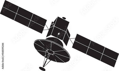Modern Communication Satellite Design - Clean Icon

