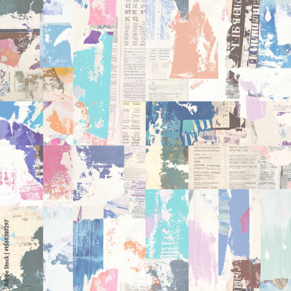 Fototapeta premium Pastel Paper Collage Texture Background
