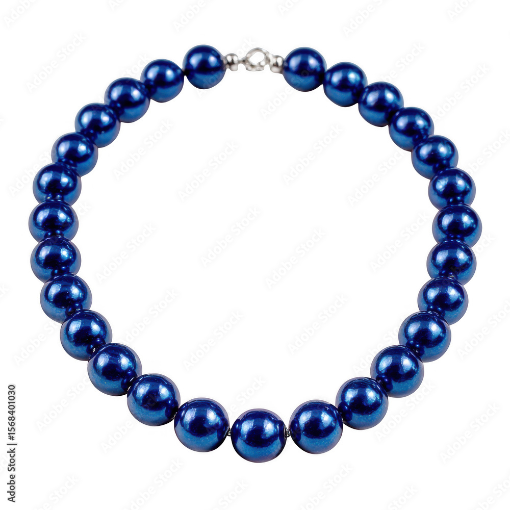 Elegant deep blue pearl necklace with a silver clasp isolated on transparent background Elegant deep blue pearl necklace with a silver clasp isolated on transparent background