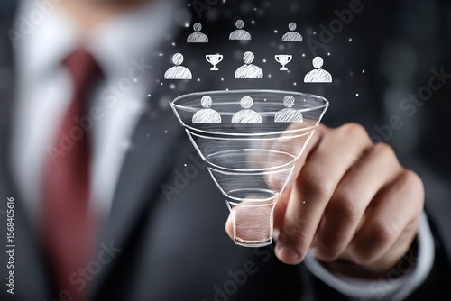 Funnel strategy for optimizing customer engagement and conversion in a corporate setting