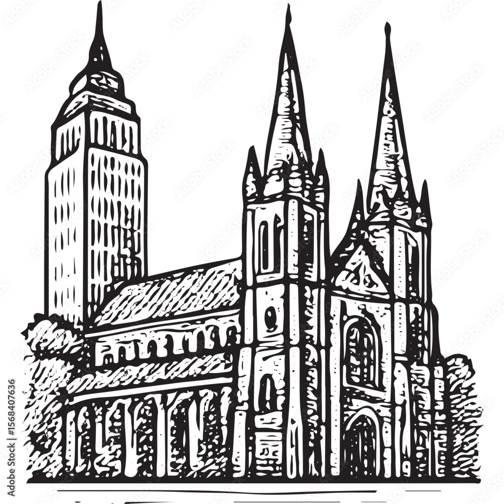Obraz premium Gothic Cathedral Sketch