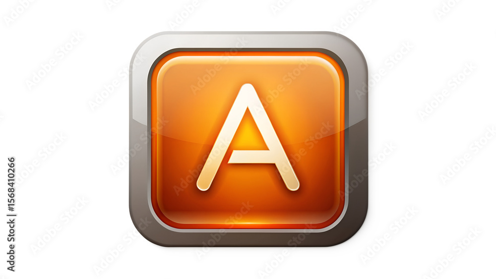 Orange letter a icon isolated on transparent background Orange letter a icon isolated on transparent background
