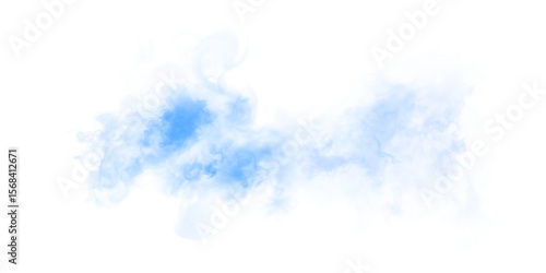 Airy cloud of blue smoke with soft swirls and watercolor texture on white background png. Universal element for cosmetics, wellness, banners, creative and modern illustrations.
