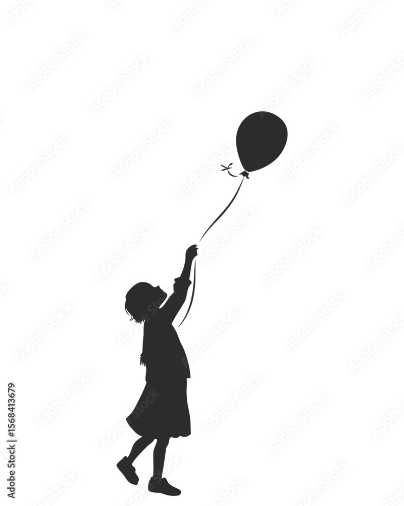 Girl Letting Go of Balloon Silhouette Vector for Logo, Sticker, and Emotional Designs
Girl Letting Go of Balloon Silhouette Vector for Logo, Sticker, and Emotional Designs