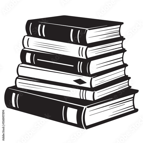 A stack of old books isolated on white embodies knowledge and education