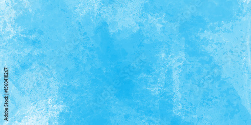 Modern blue powder style grunge textured abstract bright paper watercolor stain with hand paint background, texture for design distressed grunge smoky painted artistic watercolor cyan background.