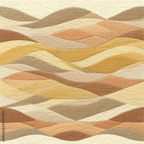 Soft Peach Watercolor Waves Pattern for Seamless Background Design
