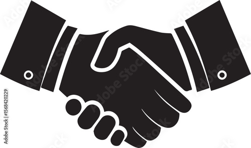 Business handshake vector illustration showing agreement between two businessmen in partnership and cooperation