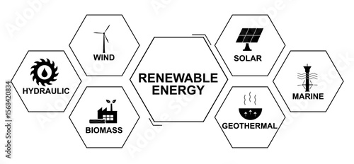 Renewable Energy black Icons isolated on transparent background. Electricity generation renewable source types. Energy solutions. clean energy, eco-friendly resources. Vector illustration