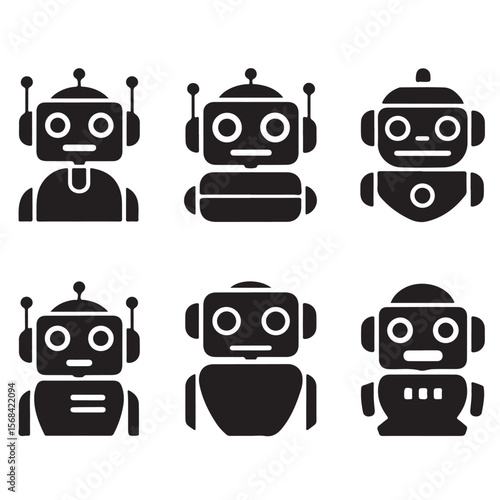 A fun collection of cute cartoon robot and android characters