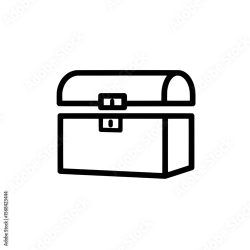 Chest Icon: A minimalistic icon of a treasure chest, the epitome of adventure, mystery, and discovery. It suggests hidden treasures, valuable secrets, and the allure of the unknown.