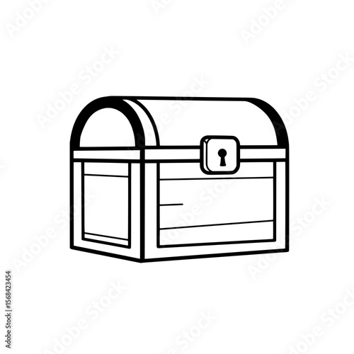 Treasure Chest's Simple Grace: A simple wooden treasure chest, the essence of hidden wonders and untold wealth, stands out with elegant simplicity.