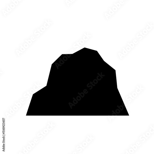Silhouette of a Majestic Rock Formation: A striking, black silhouette of a rugged rock formation, evoking a sense of timelessness and natural wonder.