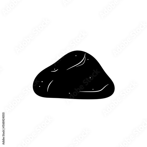 A Silhouette of Serenity: A dark rock, a timeless emblem of nature's artistry. Its shape, a testament to the patient caress of time and the elements.