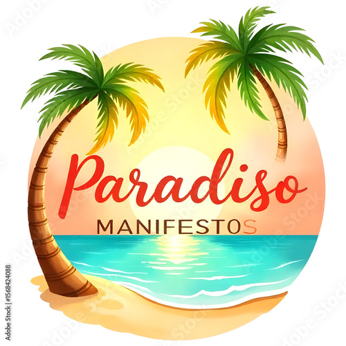Tropical Beach Vibes Logo Design