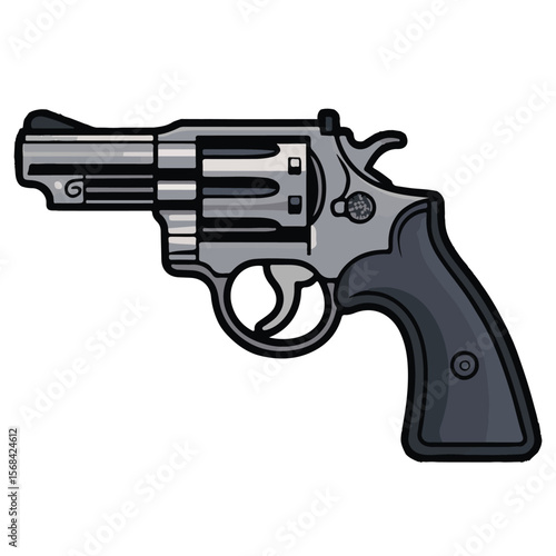 Wallpaper Mural Isolated firearm black handgun with ammunition Torontodigital.ca