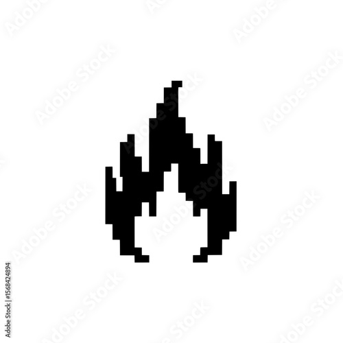 Pixelated Flames: A stylized, pixelated representation of flames against a neutral backdrop, capturing the essence of fire in a minimalist aesthetic.
