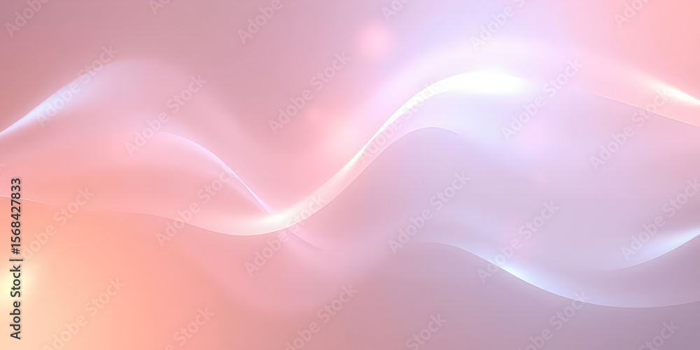 Obraz premium Abstract Soft Pastel Wavy Gradient Background with Smooth Light Flow