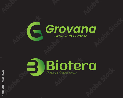 Eco-friendly and minimalist nature-inspired organic logo design template