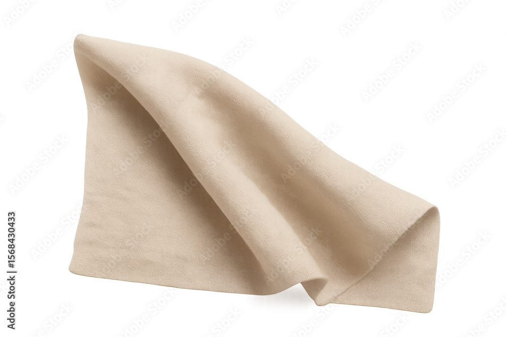 Soft, beige fabric flowing gracefully on a transparent background, perfect for textile and drapery designs Soft, beige fabric flowing gracefully on a transparent background, perfect for textile and drapery designs
