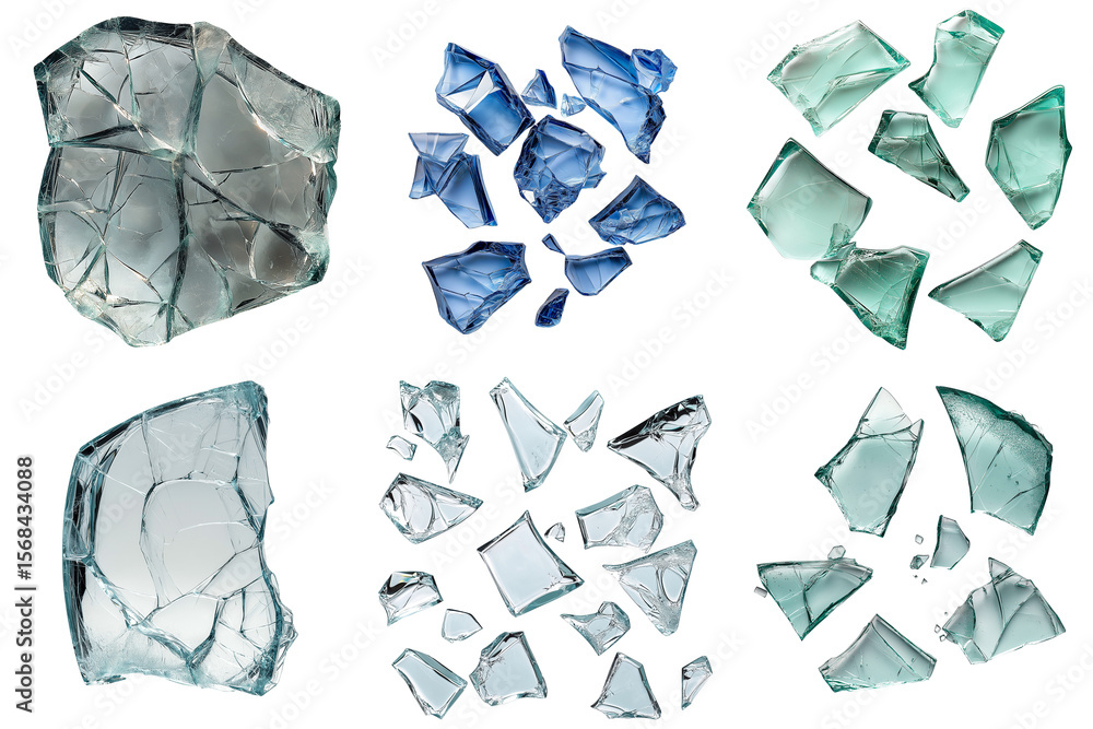 Naklejka premium Set of crystal shard, isolated