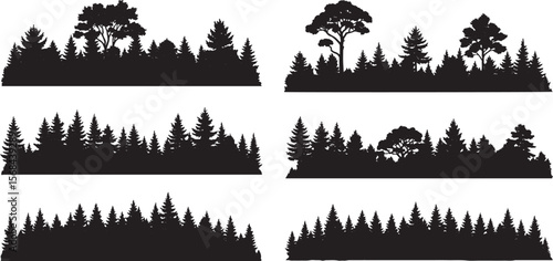 vector illustration of Forests / Tree lines