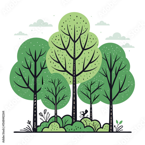 Forest Icon – Flat Vector Illustration