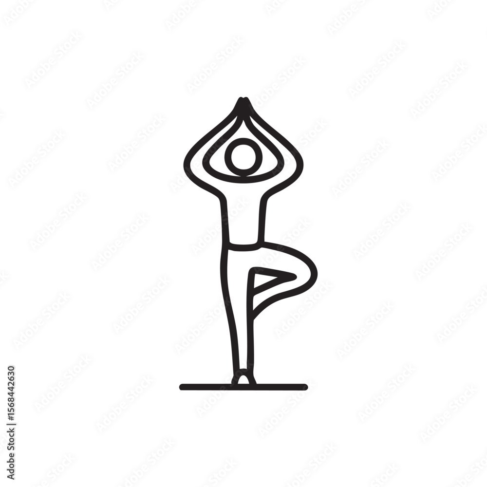 Obraz premium Balanced yoga pose for mindfulness and relaxation practice