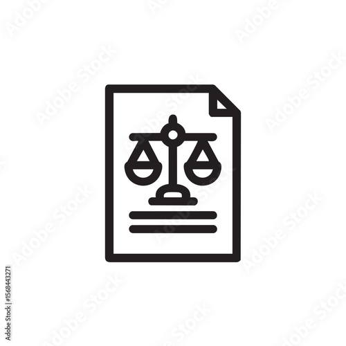 Legal document with scales of justice symbol for law