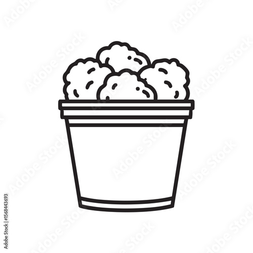 Classic bucket of popcorn for movie night party snacks