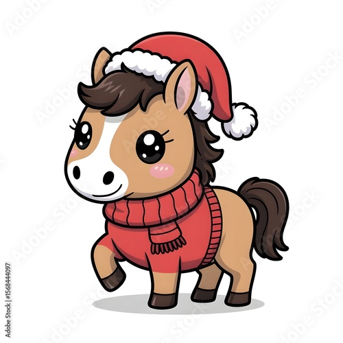 christmas reindeer with red ribbon