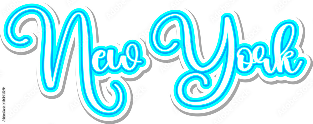 Fototapeta premium New York- 3D Text in Calligraphy on white background