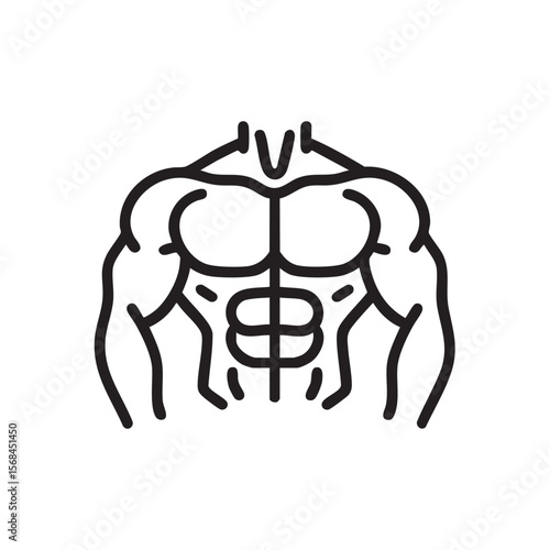 Strong male physique outline for fitness motivation and training
