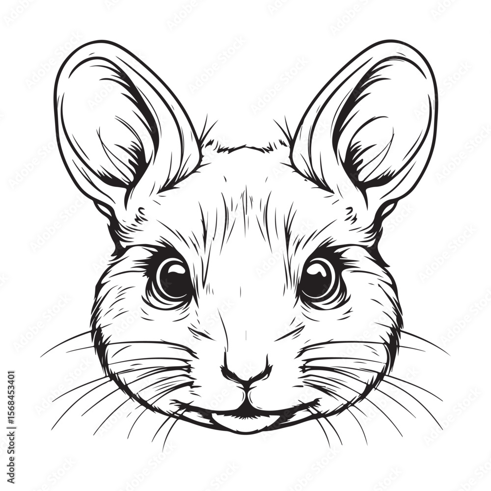 Obraz premium cute mouse head silhouette