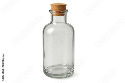 Wallpaper Mural Clear glass bottle with cork stopper, isolated on transparent background, ideal for showcasing your product Torontodigital.ca