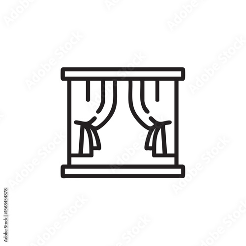 Elegant draped curtains for home interior design and decor