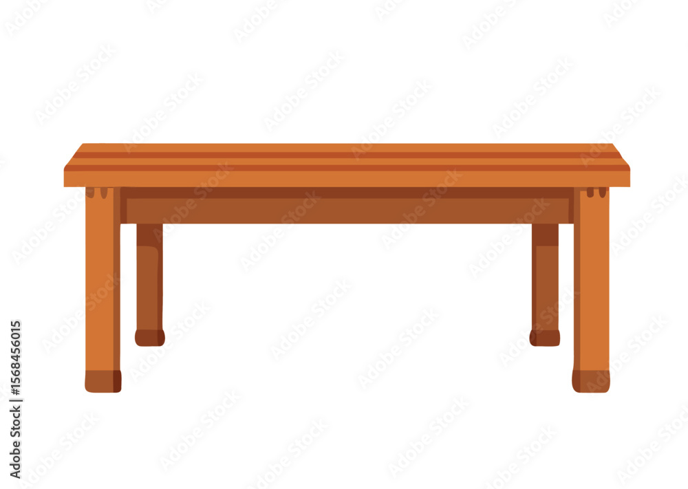 Long wooden table furniture Vector Illustration Long wooden table furniture Vector Illustration