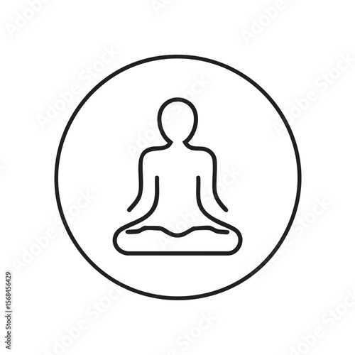 Meditation practice symbol with calm and serenity concept
