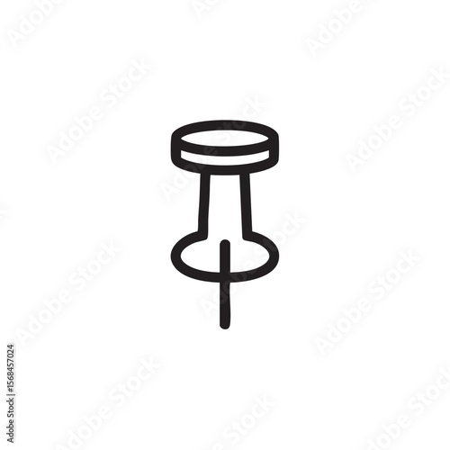 Simple outline of a push pin for design purposes and creative projects