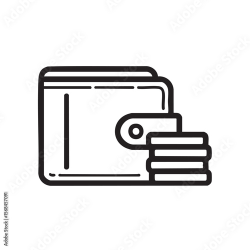 Wallet with coins for personal finance management and budgeting