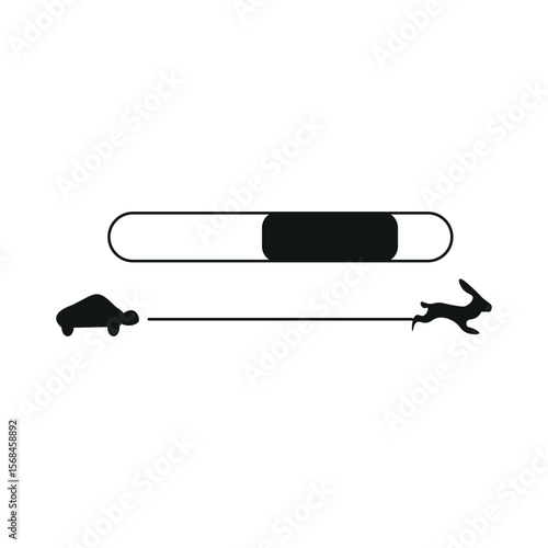 Regulator from turtle to hare sign. Increase speed